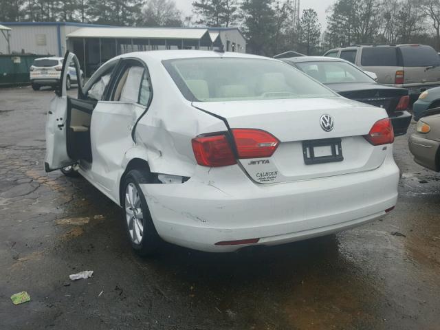 3VWD17AJ3EM432212 - 2014 VOLKSWAGEN JETTA SE WHITE photo 3