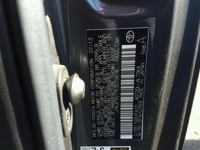 JTKJF5C77E3073678 - 2014 TOYOTA SCION TC 石墨色 照片 10