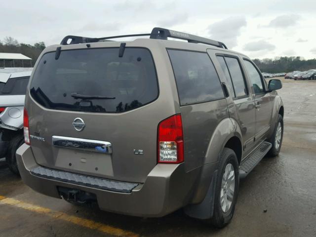 5N1AR18W65C726052 - 2005 NISSAN PATHFINDER TAN photo 4