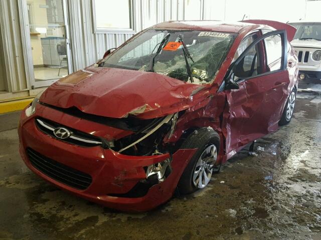 KMHCT4AE6FU931444 - 2015 HYUNDAI ACCENT GLS RED photo 2