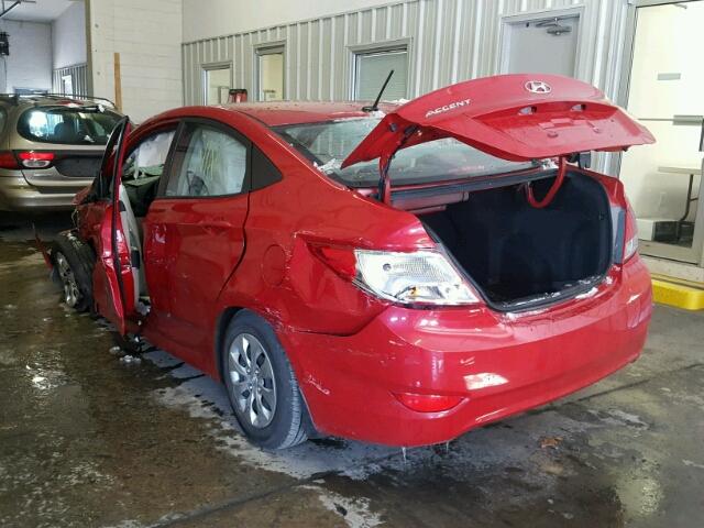 KMHCT4AE6FU931444 - 2015 HYUNDAI ACCENT GLS RED photo 3