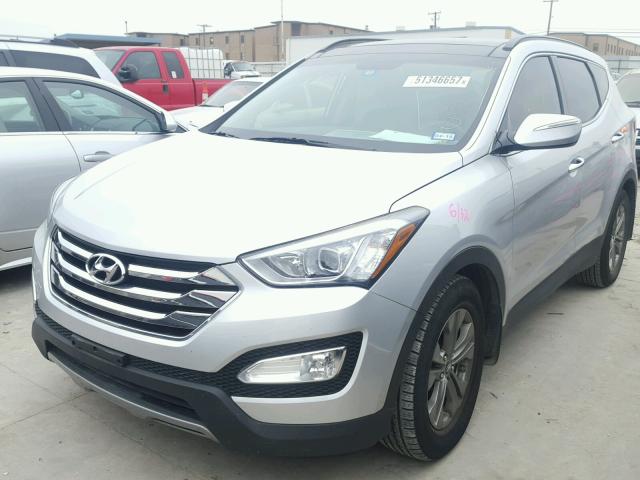 5XYZU3LB8EG136324 - 2014 HYUNDAI SANTA FE S SILVER photo 2