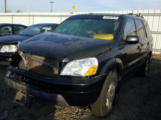 2HKYF18595H560164 - 2005 HONDA PILOT EXL BLACK photo 2