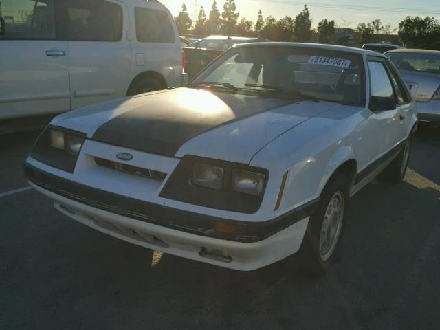 1FABP28M1FF210223 - 1985 FORD MUSTANG LX WHITE photo 2