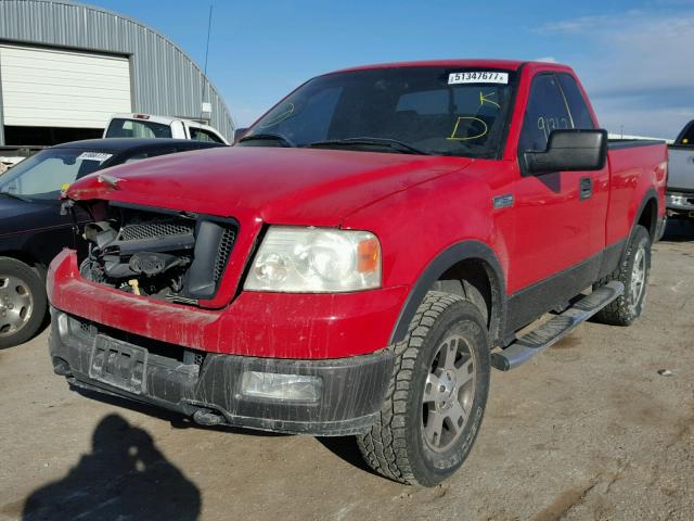 1FTRF14564NB38619 - 2004 FORD F150 RED photo 2