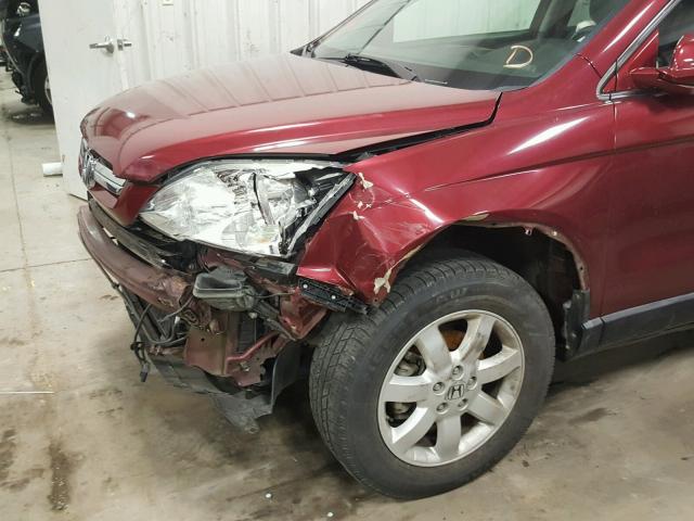 5J6RE38769L022280 - 2009 HONDA CR-V EXL RED photo 9