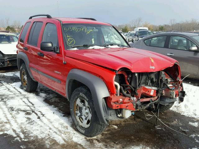 1J4GL48KX4W276749 - 2004 JEEP LIBERTY SP RED photo 1