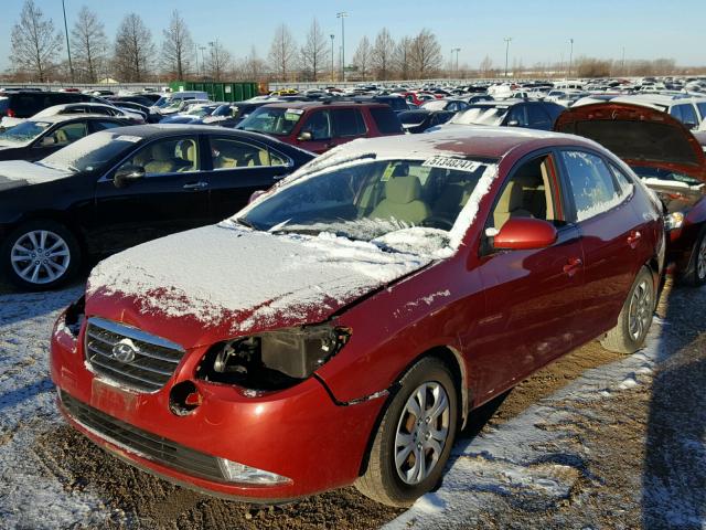 KMHDU46D99U810154 - 2009 HYUNDAI ELANTRA GL RED photo 2