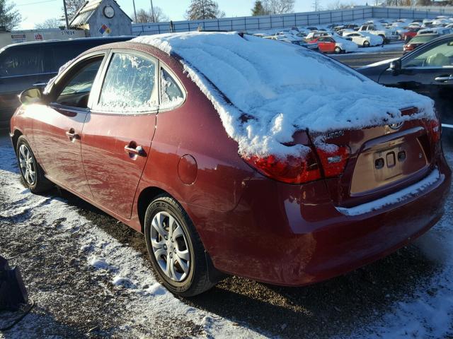 KMHDU46D99U810154 - 2009 HYUNDAI ELANTRA GL RED photo 3