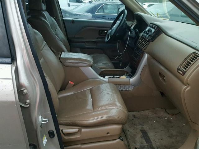 2HKYF18643H587262 - 2003 HONDA PILOT EXL BROWN photo 5