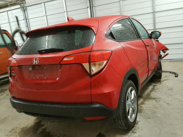 3CZRU5H5XHM701267 - 2017 HONDA HR-V EX RED photo 4