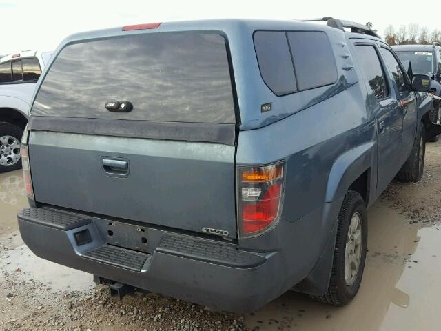 2HJYK16586H537477 - 2006 HONDA RIDGELINE BLUE photo 4