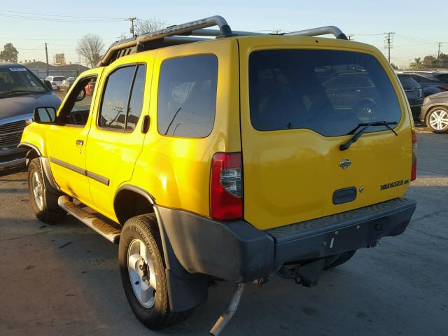 5N1ED28T81C510967 - 2001 NISSAN XTERRA XE YELLOW photo 3