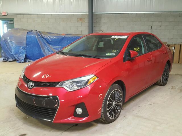 2T1BURHE0GC660864 - 2016 TOYOTA COROLLA L RED photo 2