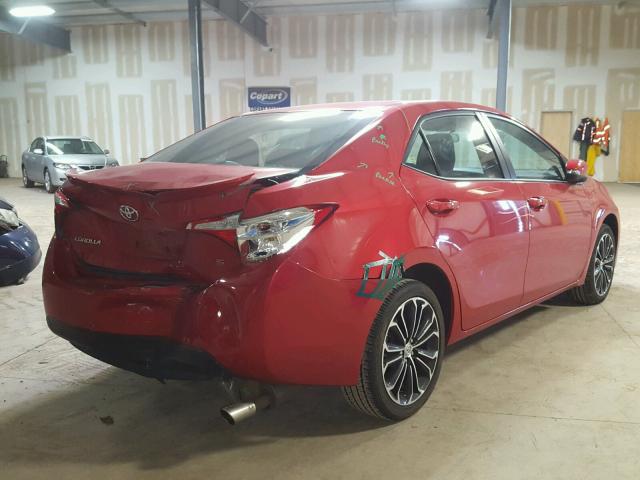 2T1BURHE0GC660864 - 2016 TOYOTA COROLLA L RED photo 4