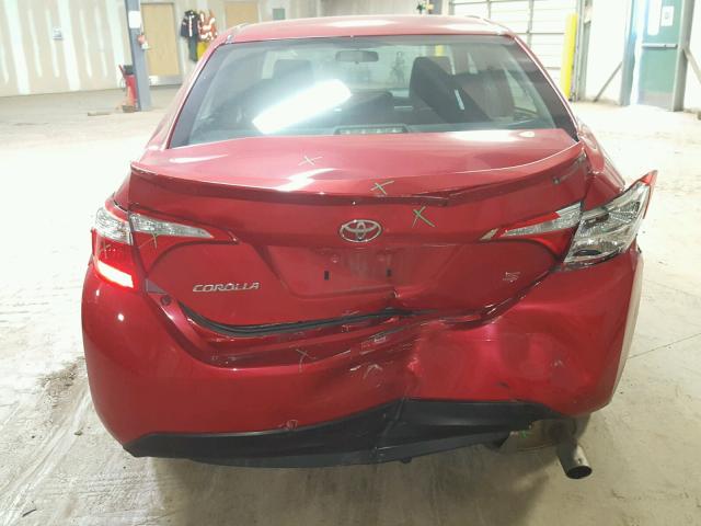 2T1BURHE0GC660864 - 2016 TOYOTA COROLLA L RED photo 9