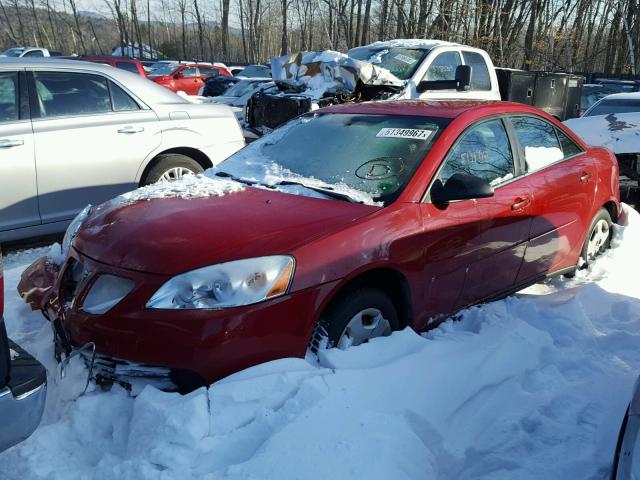 1G2ZF55B464283067 - 2006 PONTIAC G6 SE RED photo 2