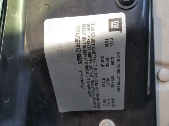 1G8AJ55F87Z166326 - 2007 SATURN ION LEVEL GREEN photo 10