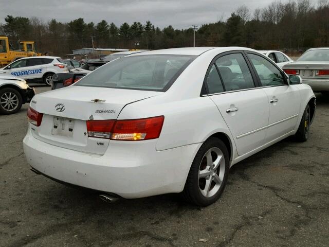 5NPEU46F07H186584 - 2007 HYUNDAI SONATA SE WHITE photo 4