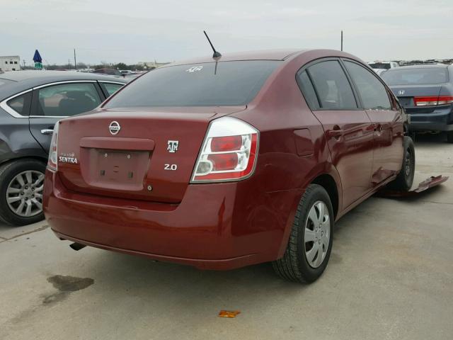 3N1AB61E17L719561 - 2007 NISSAN SENTRA 2.0 MAROON photo 4