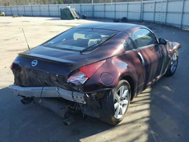 JN1AZ34E23T018331 - 2003 NISSAN 350Z COUPE BURGUNDY photo 4