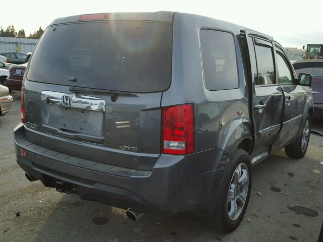 5FNYF4H75DB068828 - 2013 HONDA PILOT EXLN GRAY photo 4