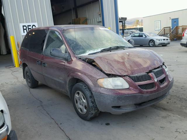 1B4GP253X2B644294 - 2002 DODGE CARAVAN SE PURPLE photo 1