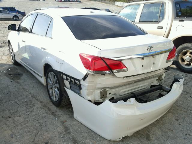 4T1BK3DB2CU463119 - 2012 TOYOTA AVALON BAS WHITE photo 3