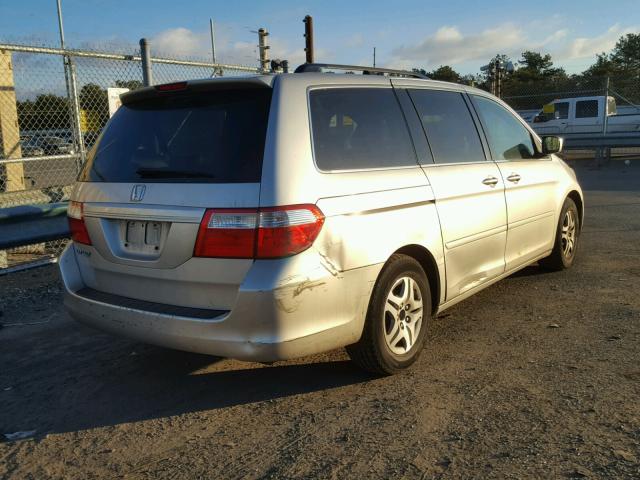 5FNRL387X7B400449 - 2007 HONDA ODYSSEY EX SILVER photo 4