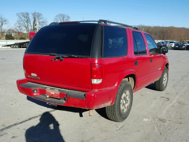 1GNDT13X44K130422 - 2004 CHEVROLET BLAZER RED photo 4