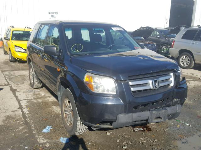 2HKYF18186H517224 - 2006 HONDA PILOT LX BLACK photo 1