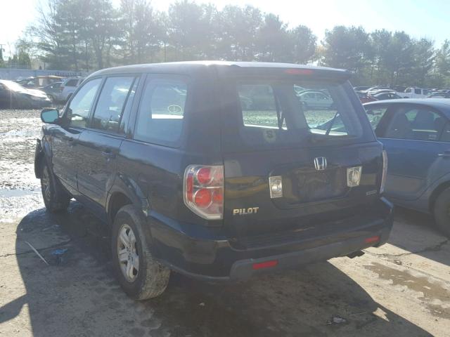 2HKYF18186H517224 - 2006 HONDA PILOT LX BLACK photo 3