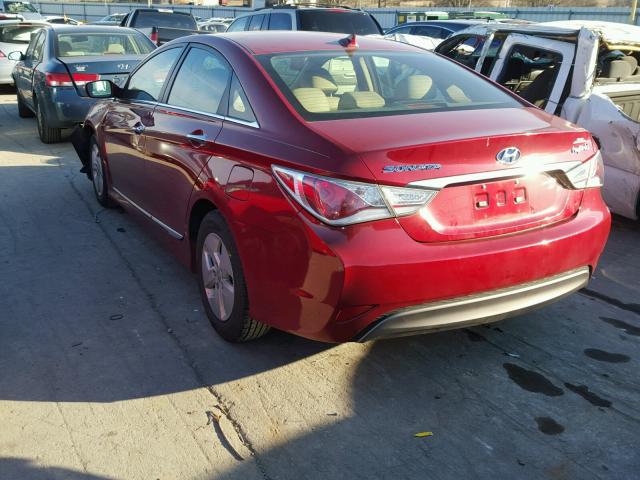 KMHEC4A47CA043315 - 2012 HYUNDAI SONATA HYB RED photo 3