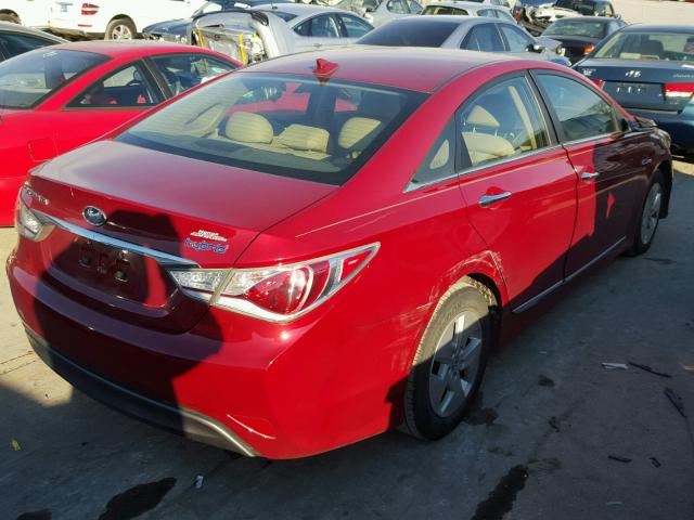 KMHEC4A47CA043315 - 2012 HYUNDAI SONATA HYB RED photo 4