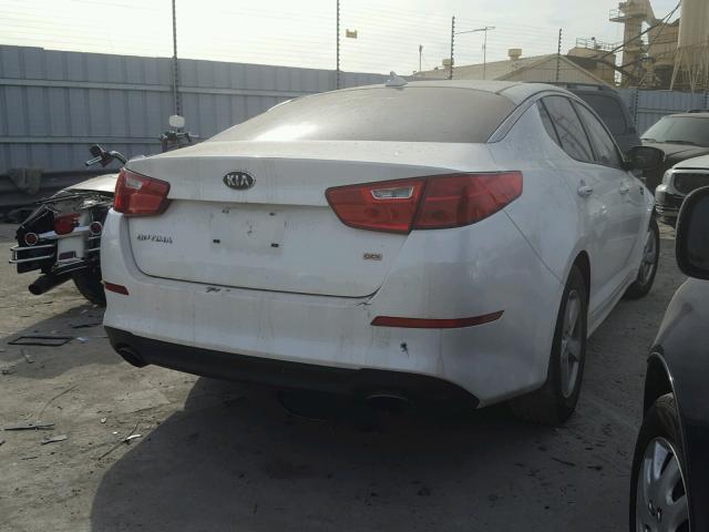 KNAGM4A7XF5622359 - 2015 KIA OPTIMA LX WHITE photo 4