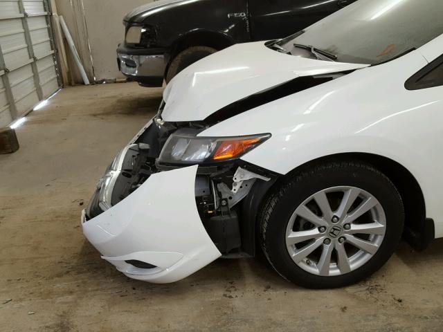 2HGFB2F85CH529636 - 2012 HONDA CIVIC EX WHITE photo 9