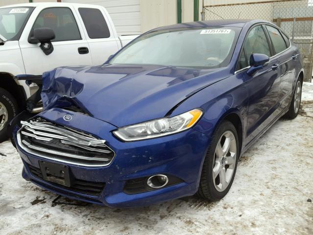 3FA6P0T99GR250806 - 2016 FORD FUSION SE BLUE photo 2