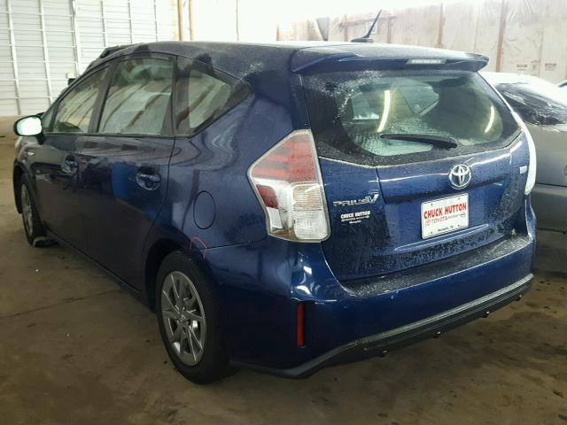 JTDZN3EU7FJ022196 - 2015 TOYOTA PRIUS V BLUE photo 3