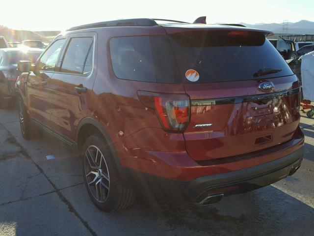 1FM5K8GT3GGC40638 - 2016 FORD EXPLORER S RED photo 3