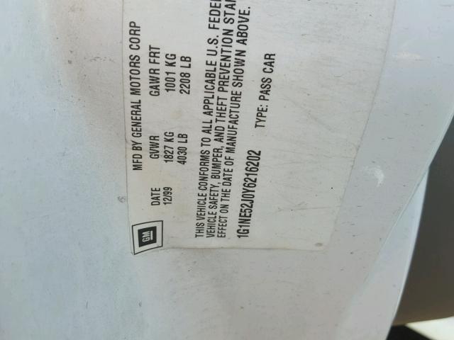 1G1NE52J0Y6216202 - 2000 CHEVROLET MALIBU LS 白色 照片 10