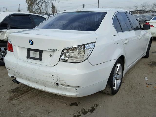 WBANU53588CT10726 - 2008 BMW 528 I WHITE photo 4