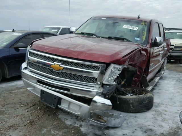 3GCPCSE07DG217041 - 2013 CHEVROLET SILVERADO BURGUNDY photo 2