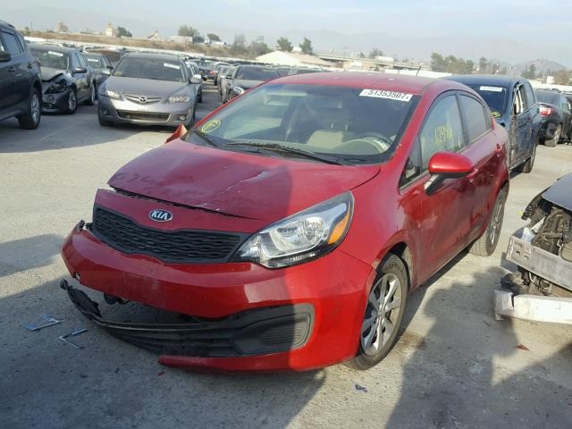 KNADM4A33D6225034 - 2013 KIA RIO LX RED photo 2