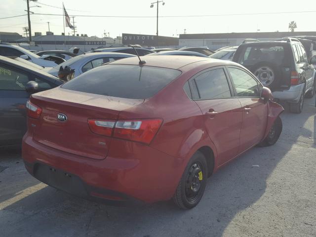 KNADM4A33D6225034 - 2013 KIA RIO LX RED photo 4