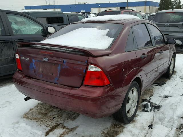 1FAHP34N77W347098 - 2007 FORD FOCUS ZX4 MAROON photo 4