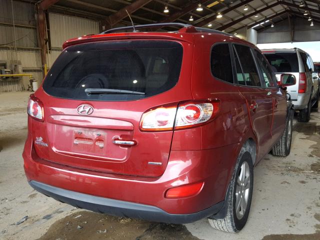 5XYZK3AB9CG160041 - 2012 HYUNDAI SANTA FE L RED photo 4