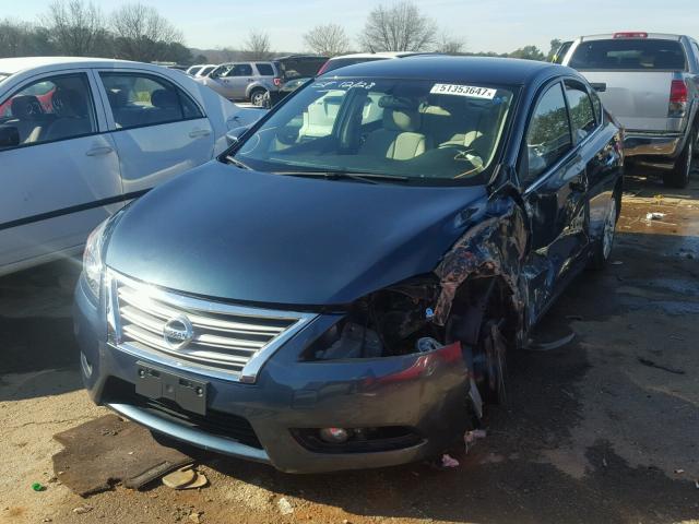 3N1AB7AP7FL678410 - 2015 NISSAN SENTRA S BLUE photo 2