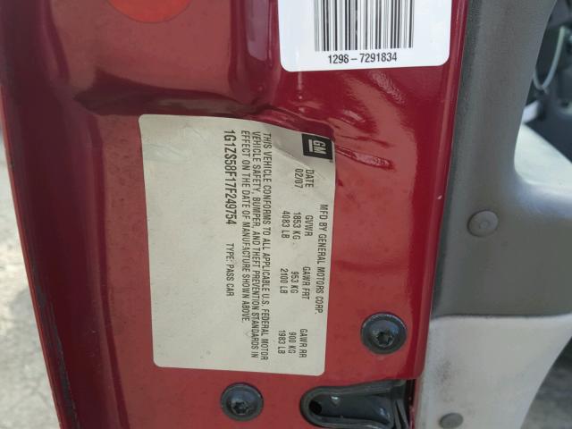 1G1ZS58F17F249754 - 2007 CHEVROLET MALIBU LS BURGUNDY photo 10