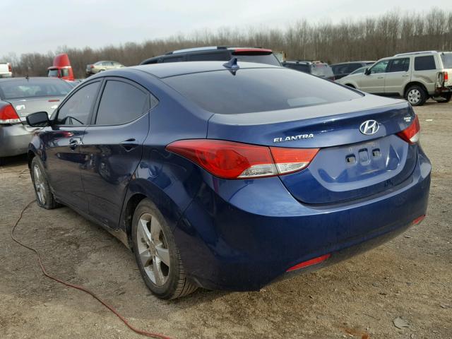 KMHDH4AE5DU633602 - 2013 HYUNDAI ELANTRA GL BLUE photo 3