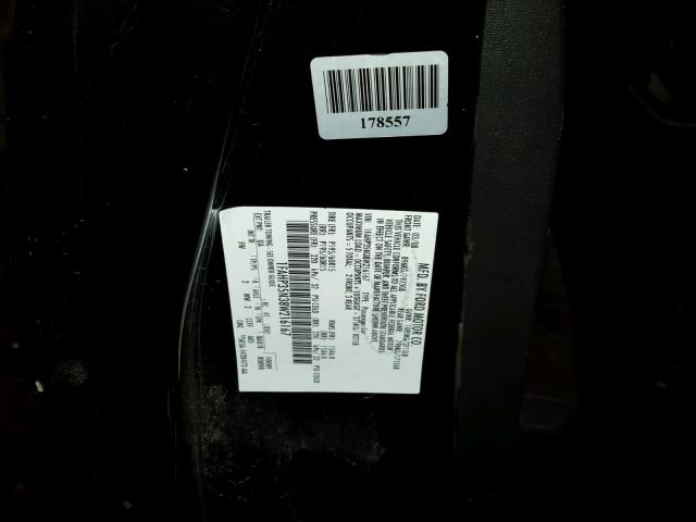 1FAHP35N38W216167 - 2008 FORD FOCUS SE BLACK photo 10